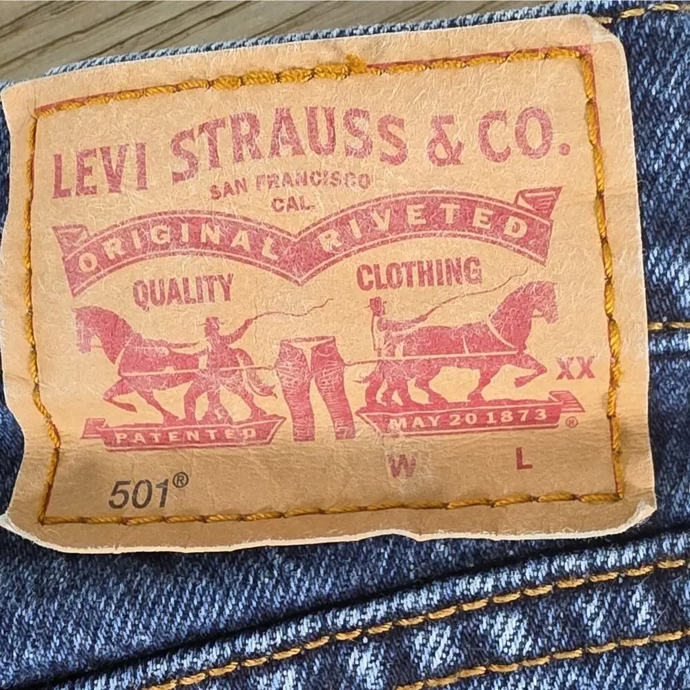 Levi's 501 Women's Straight Jeans Blue Dark Button Fly Stretch No Size out 26x30